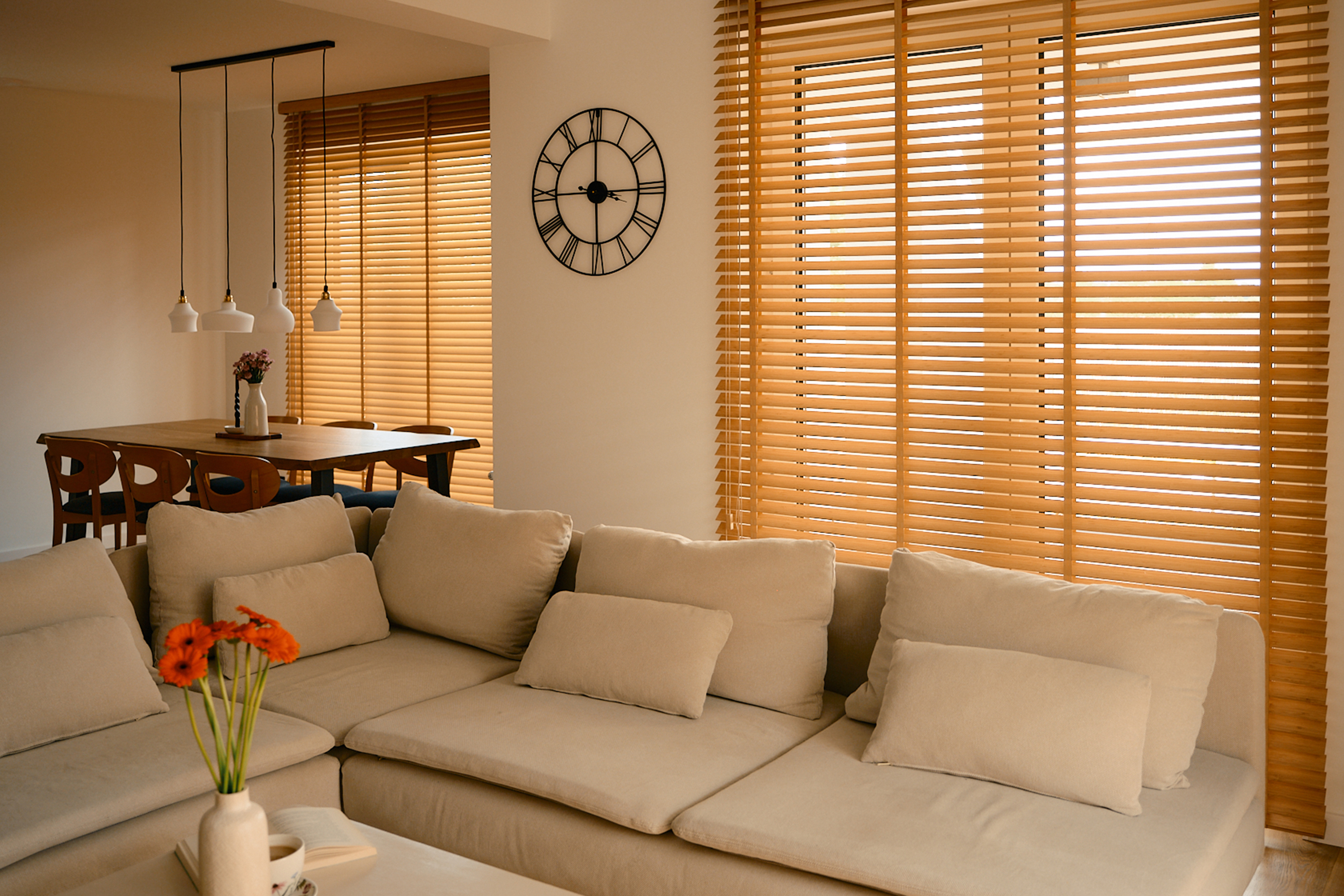 Wooden and bamboo blinds