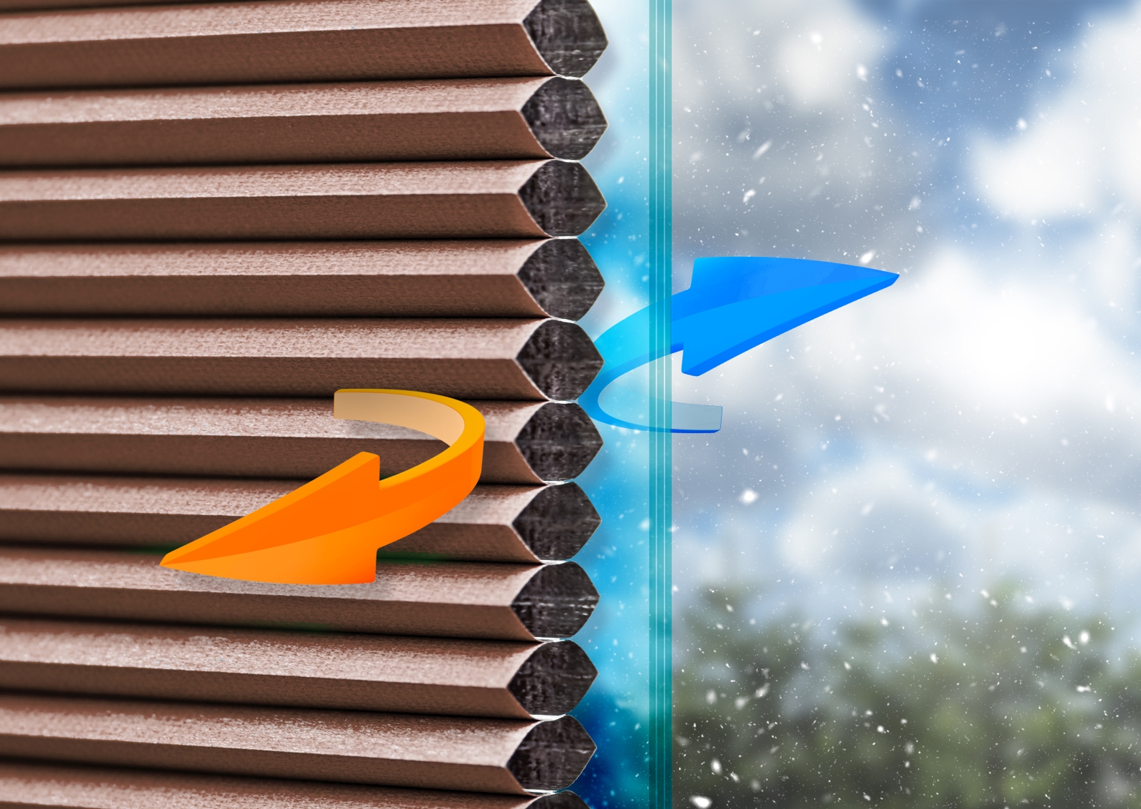Plisy termoizolacyjne dzięki strukturze kanalików ograniczają ubytki ciepła przez okna.